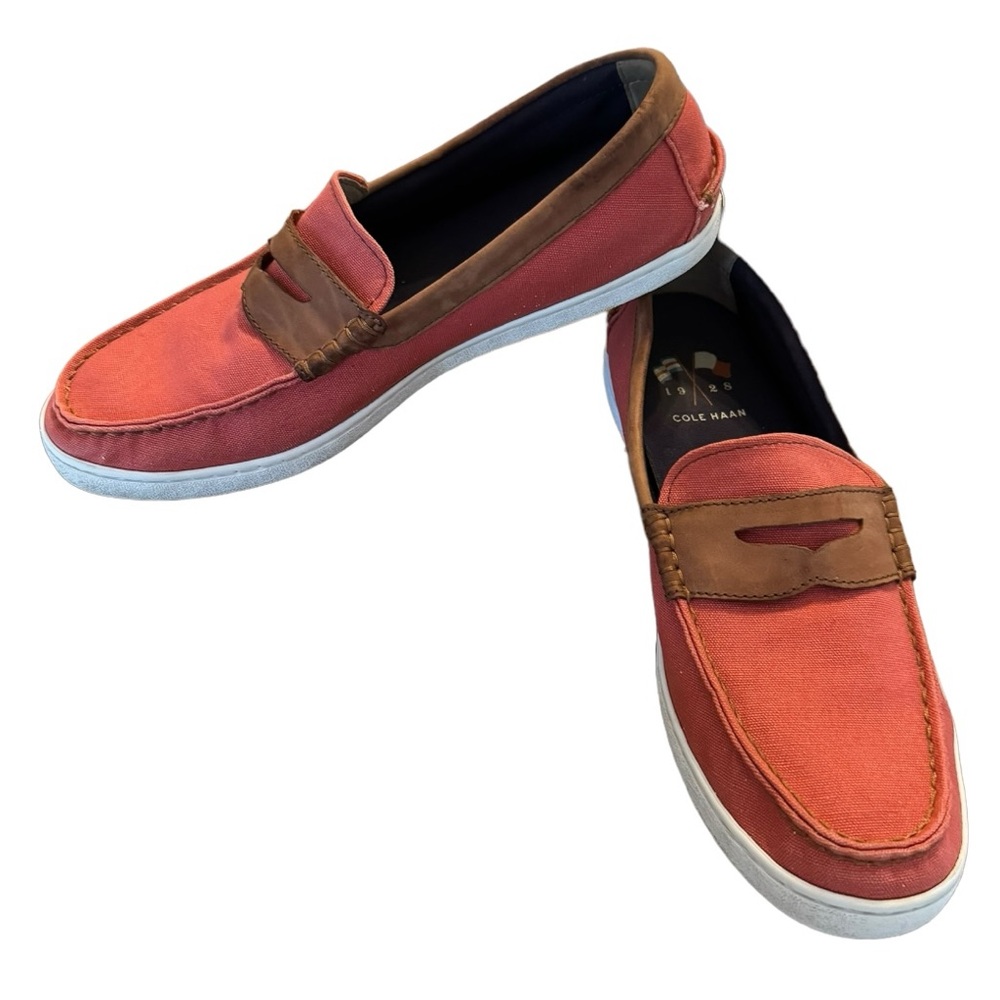 Cole Haan Red and Brown Loafers